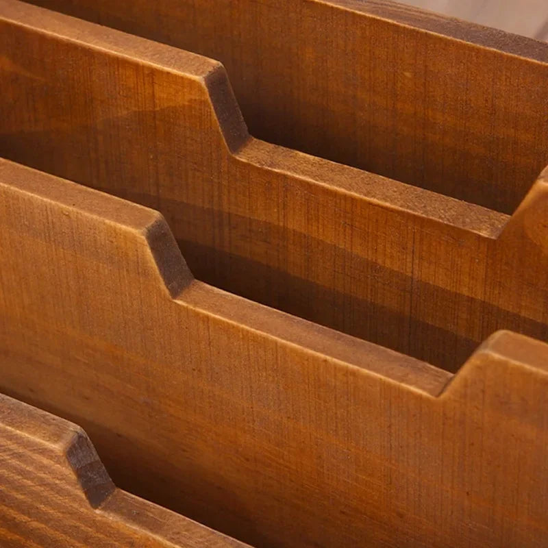Vintage Wooden Desktop Storage Box | Multipurpose Drawer Organizer