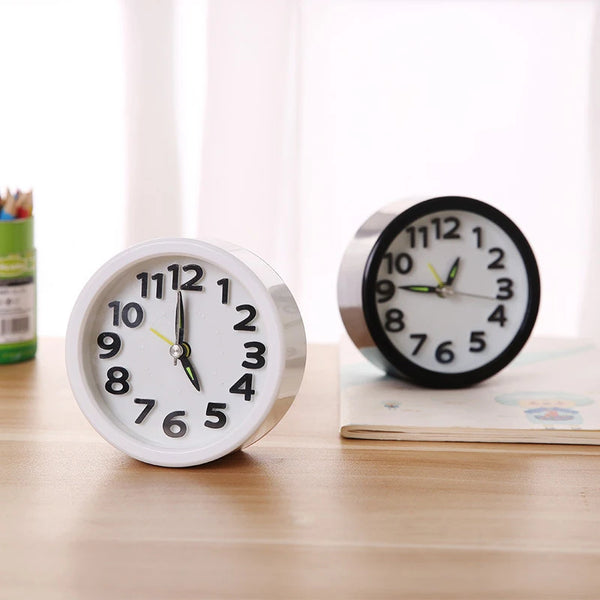 Small Silent Square Alarm Clock Battery Powered Portable Non-Ticking