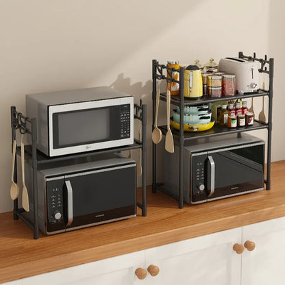 Expandable Microwave Stand - Heavy Duty Over Microwave Shelf 2/3 Tier