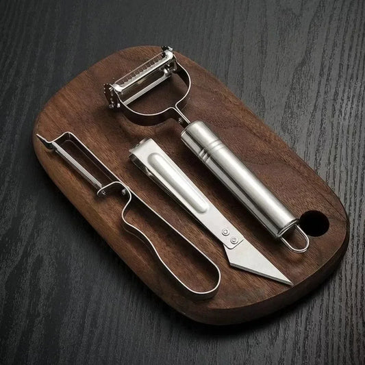 Kitchen Utensils 3PC Set - Hand Vegetable Grater & Multifunctional Slicer