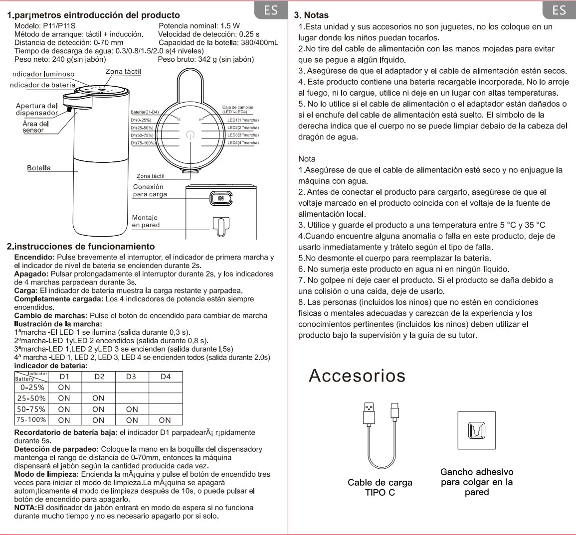 Automatic Touchless USB Rechargeable Soap Dispenser, Touchless Foaming Soap Dispenser 400ml
