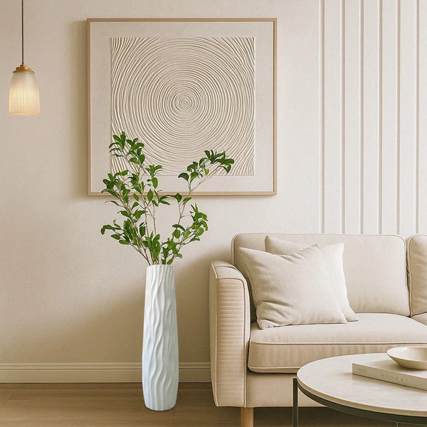 Modern Tall Floor Vase 58cm Textured Decorative Vase for Living Room Home Decor
