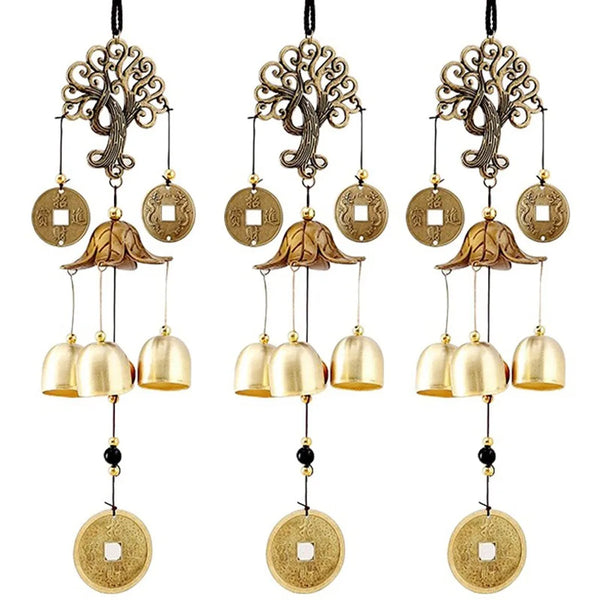 Money Tree Wind Chimes Vintage Lucky Bell Hanging Decor