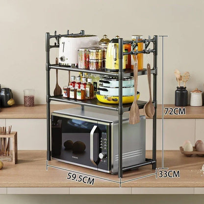 Expandable Microwave Stand - Heavy Duty Over Microwave Shelf 2/3 Tier