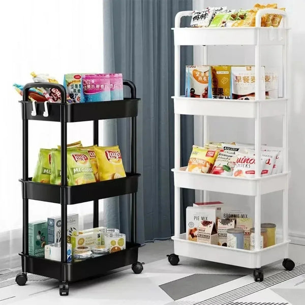 5 Layer Storage Trolley Cart with Wheels Kitchen Bathroom Organizer