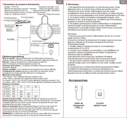 Automatic Touchless USB Rechargeable Soap Dispenser, Touchless Foaming Soap Dispenser 400ml