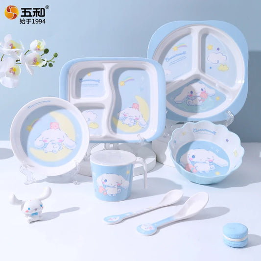 WUHE Cinnamoroll Dinnerware Set Children's Tableware Children's Products Family Dining Plates Plates Dishes Dinner Plates