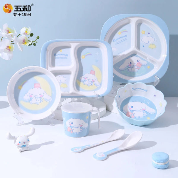 WUHE Cinnamoroll Dinnerware Set Children's Tableware Children's Products Family Dining Plates Plates Dishes Dinner Plates