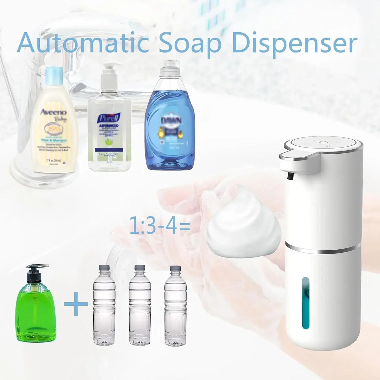 Automatic Touchless USB Rechargeable Soap Dispenser, Touchless Foaming Soap Dispenser 400ml