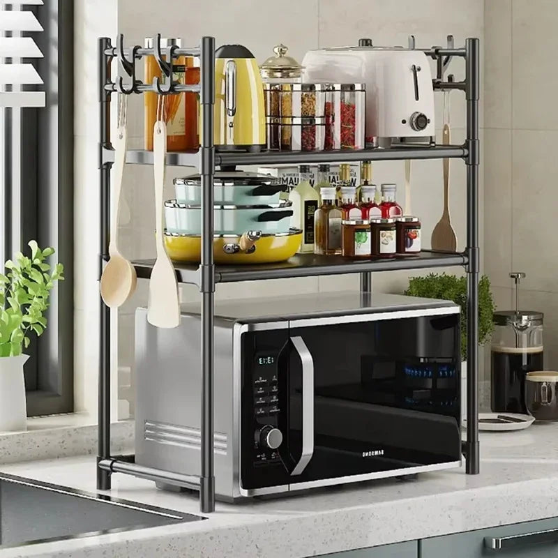 Expandable Microwave Stand - Heavy Duty Over Microwave Shelf 2/3 Tier