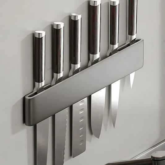 Wall Mounted Kitchen Knife Organizer Rack | Metal Storage Holder