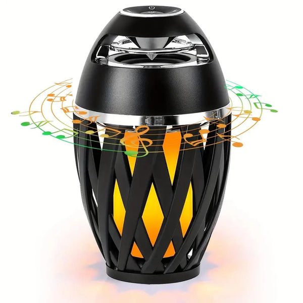Portable Bluetooth Flame Speaker with LED Light, 5W Bass, Waterproof Outdoor Party Speaker