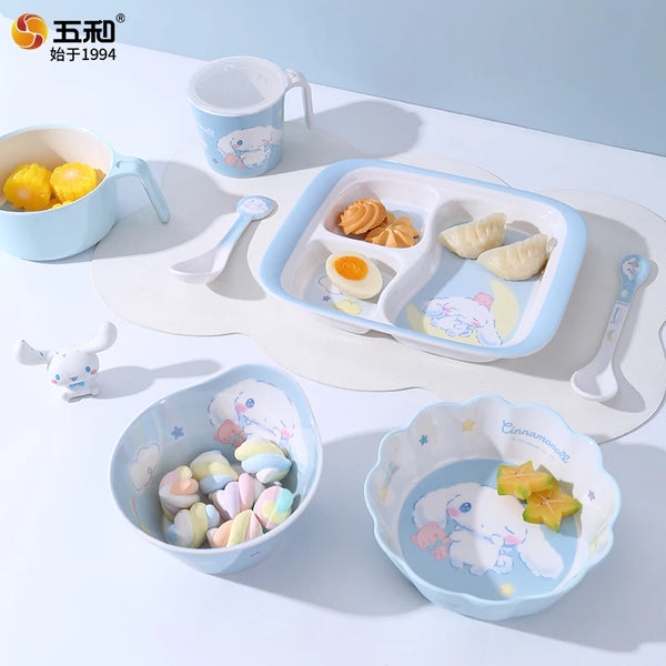WUHE Cinnamoroll Dinnerware Set Children's Tableware Children's Products Family Dining Plates Plates Dishes Dinner Plates