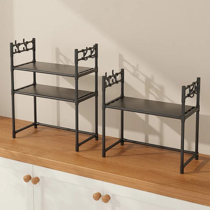 Expandable Microwave Stand - Heavy Duty Over Microwave Shelf 2/3 Tier