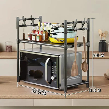Expandable Microwave Stand - Heavy Duty Over Microwave Shelf 2/3 Tier