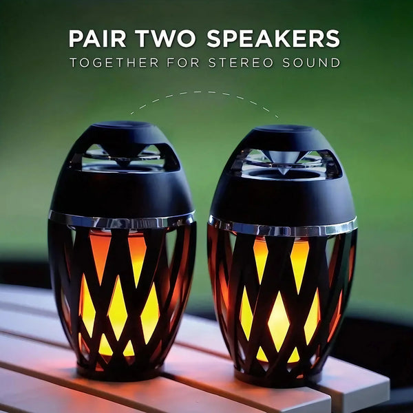 Portable Bluetooth Flame Speaker with LED Light, 5W Bass, Waterproof Outdoor Party Speaker