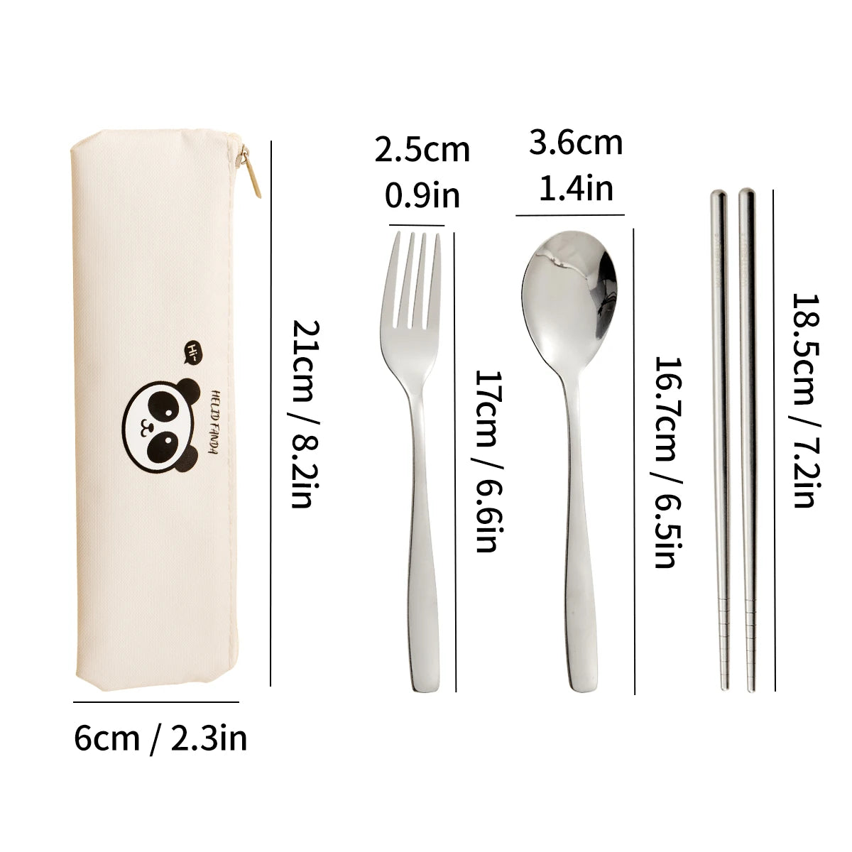 WORTHBUY Dinnerware Set Stainless Steel Cutlery Set With Tableware Bag Kitchen Utensil Travel Portable Spoon Fork Chopsticks